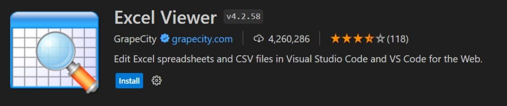 vs code excel viewer extension free