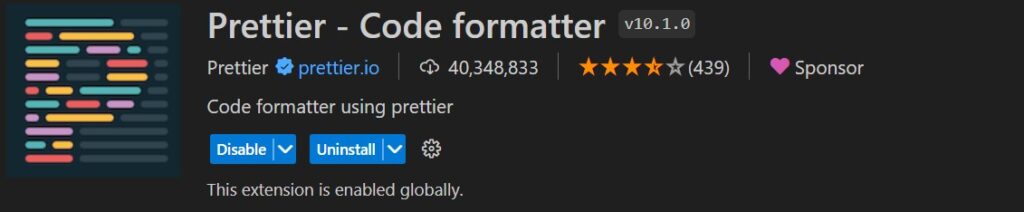 vs code prettier extension free